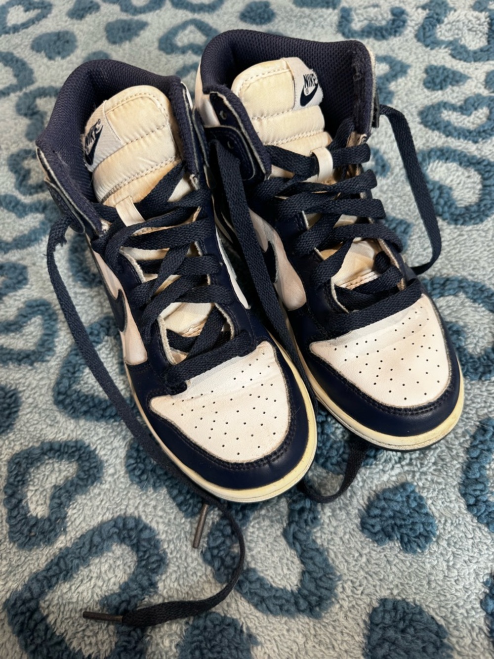 Nike Dunk High Kids Size 1 VGUC navy - Picture 2 of 8